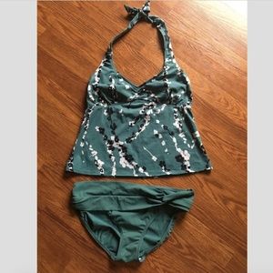Merona Tankini Bathing Suit Top and Bottom Size M